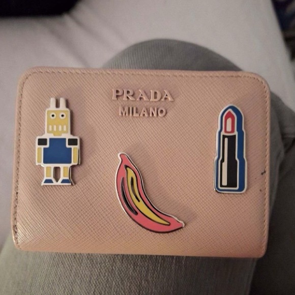 Prada 1Ml018 Saffiano Leather Cipria Wallet - Picture 1 of 2